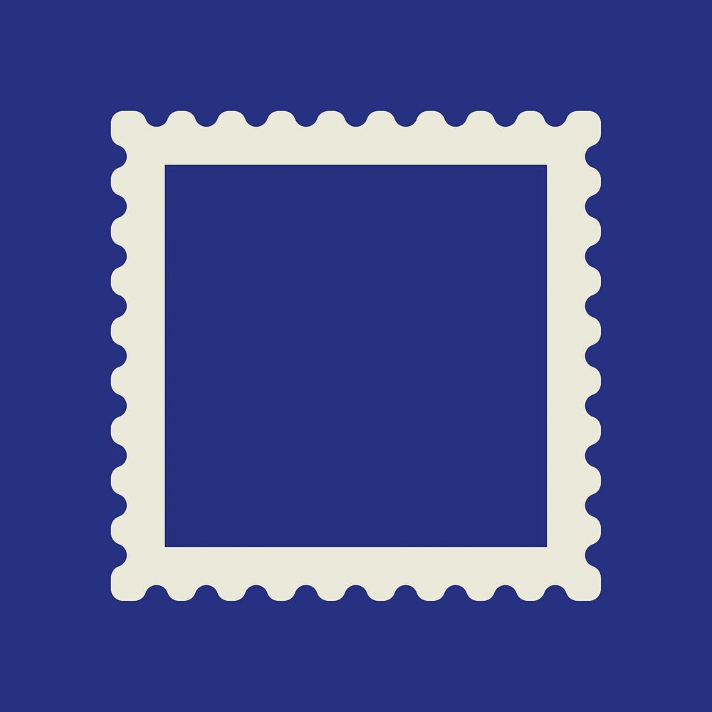 Blue square stamp vector
