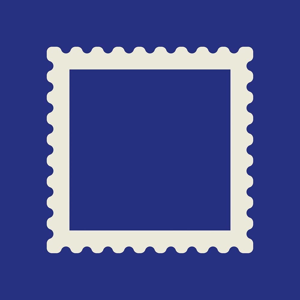 Blue square stamp isolated design