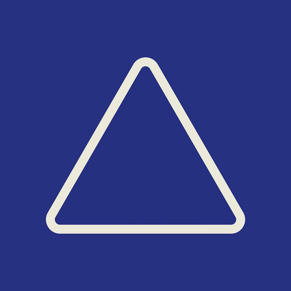 Blue triangle badge vector