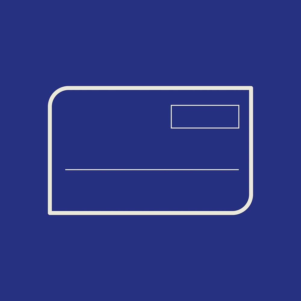 Blue postcard icon vector