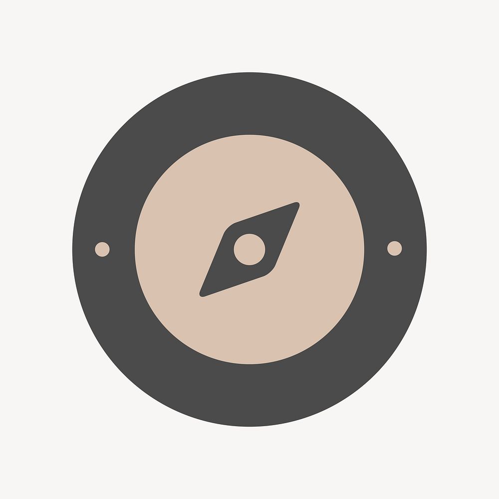 Brown travel compass icon isolated design