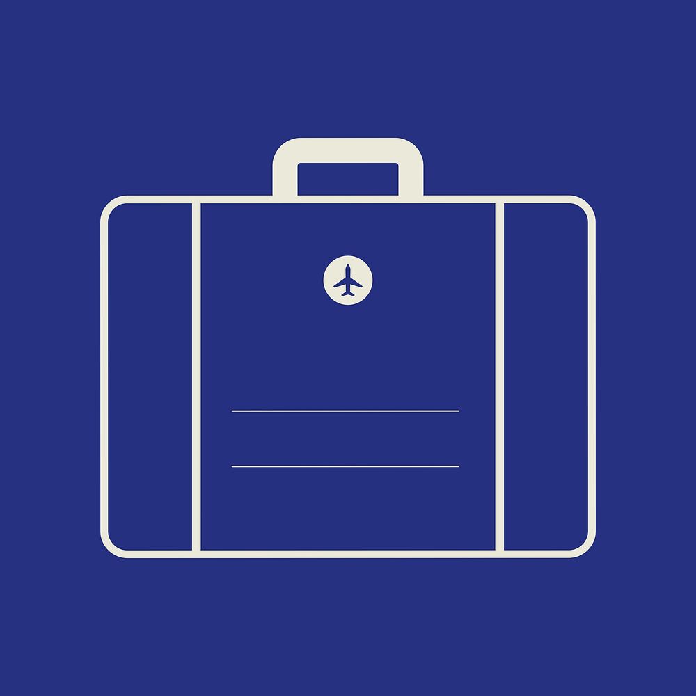 Blue travel briefcase vector