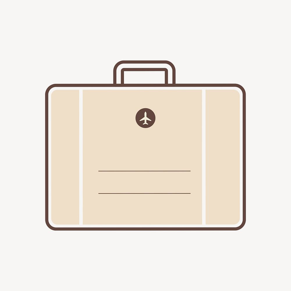 Brown travel briefcase icon vector