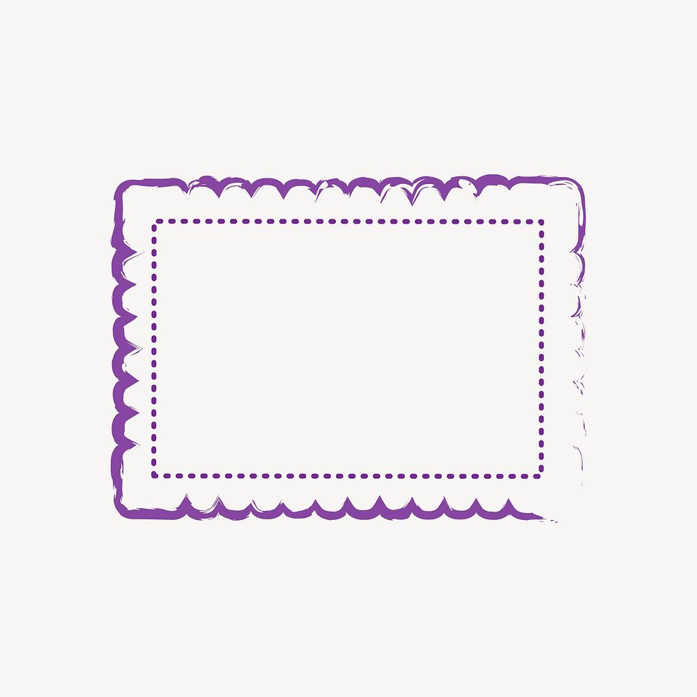 Purple rectangle postage stamp isolated design