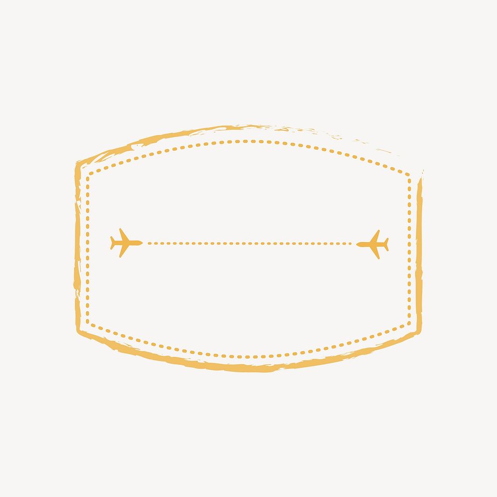 Yellow textured travel badge vector