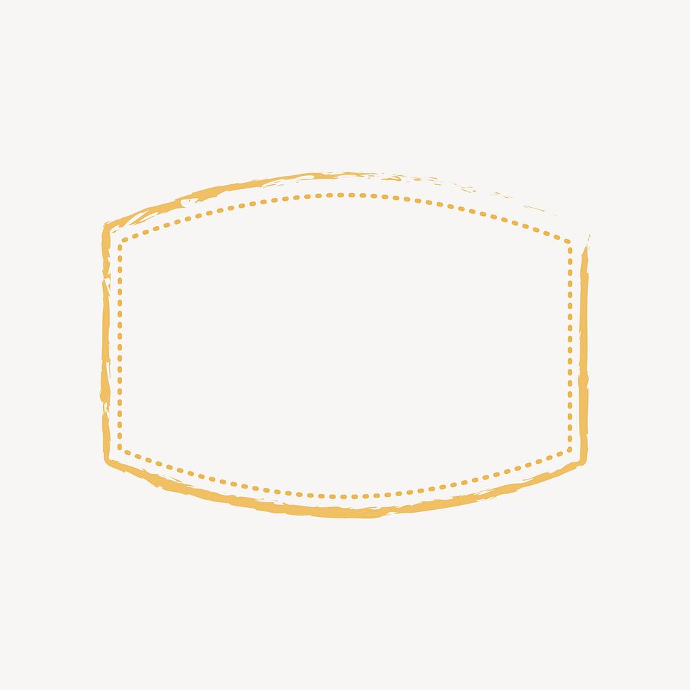 Yellow textured line badge vector