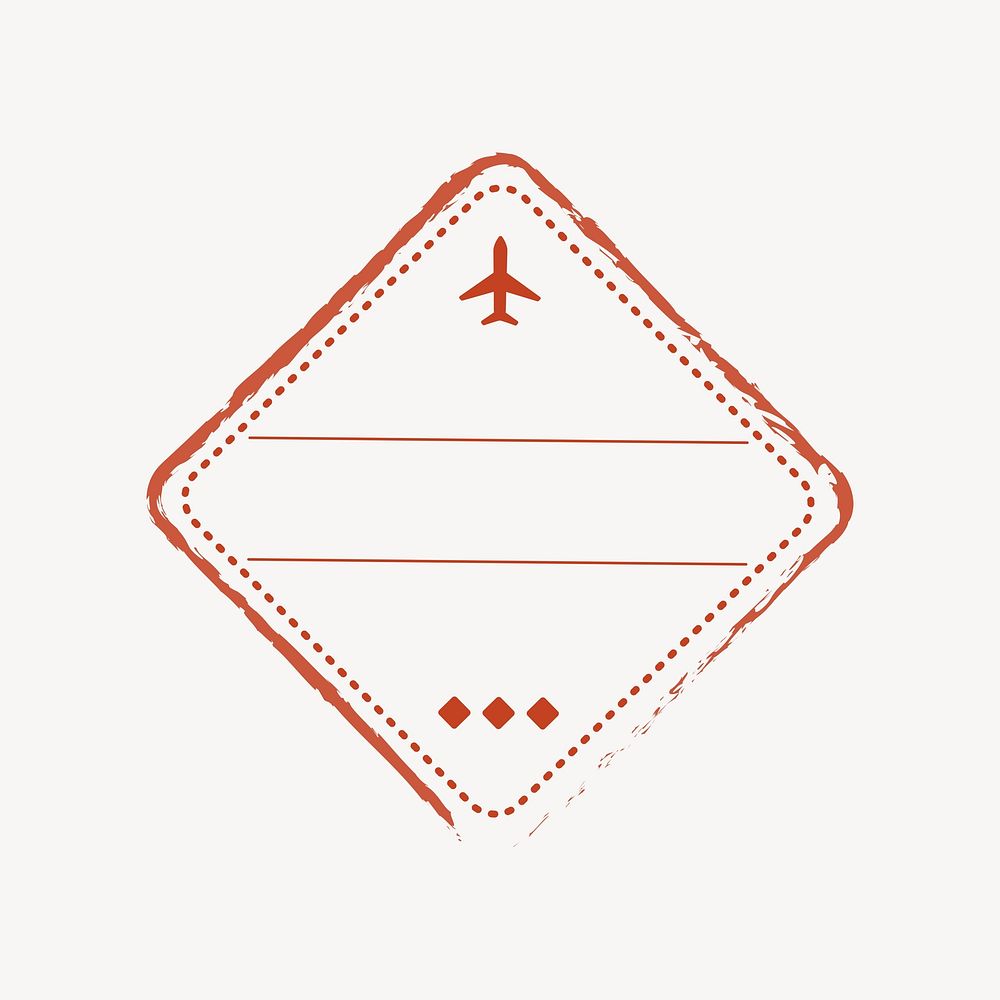 Red travel stamp textured badge vector