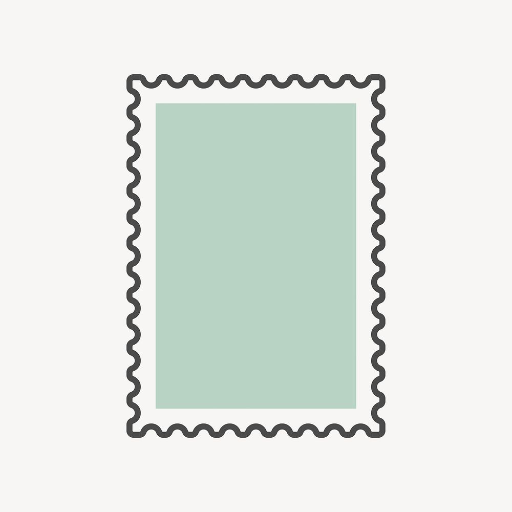 Green rectangle postage stamp vector