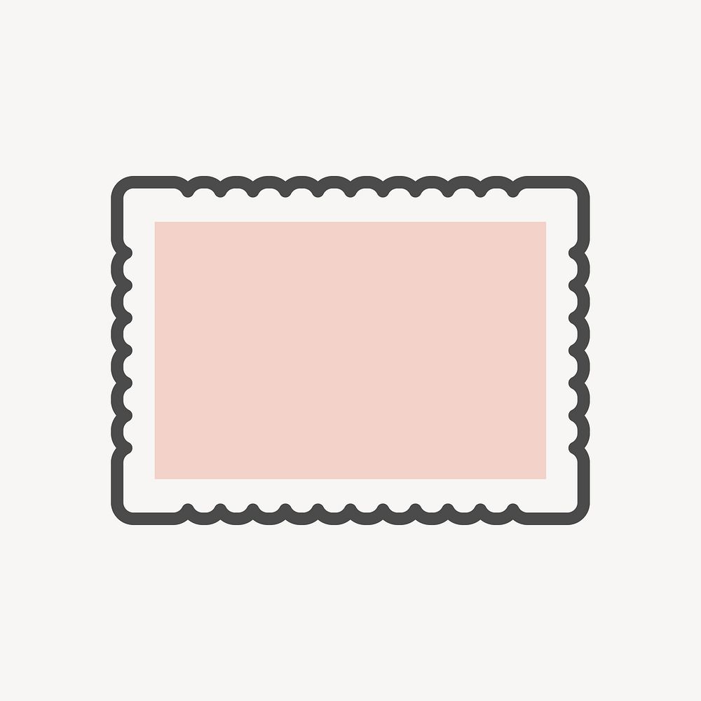 Pink postage stamp isolated design