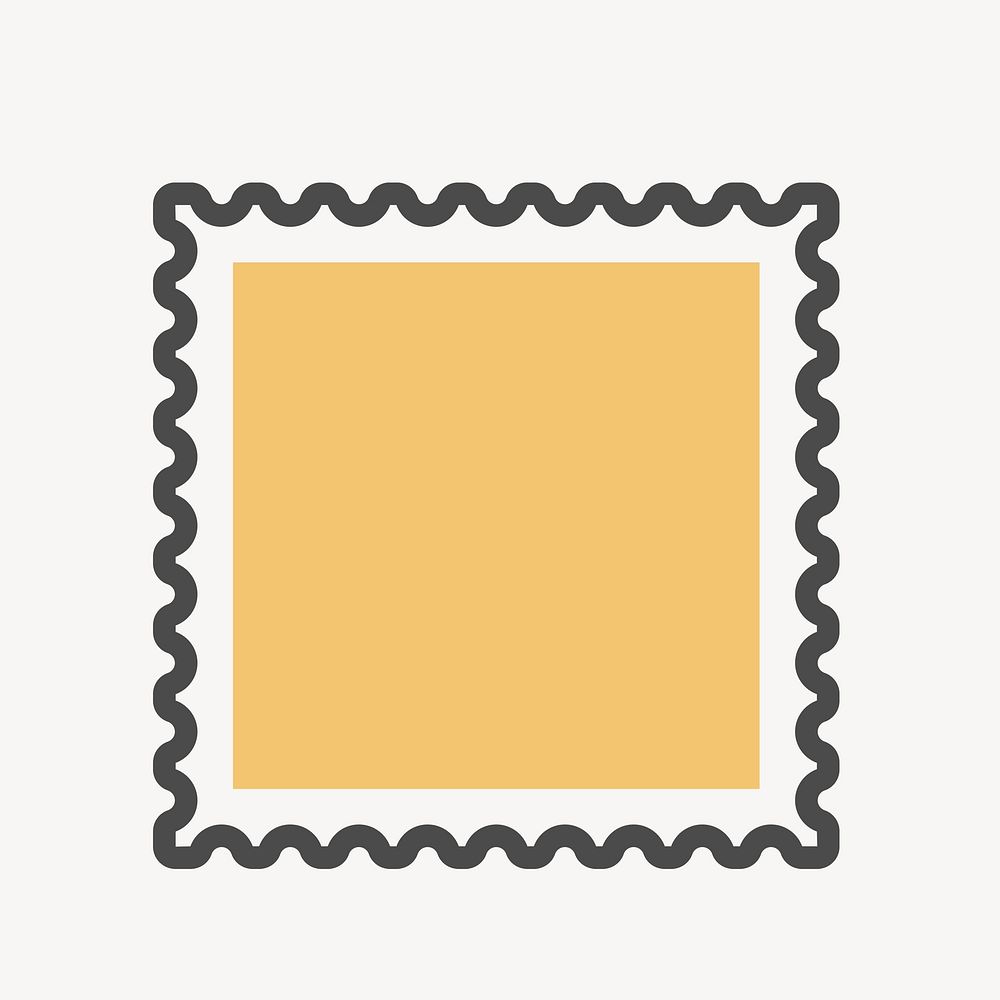 Yellow postage stamp vector