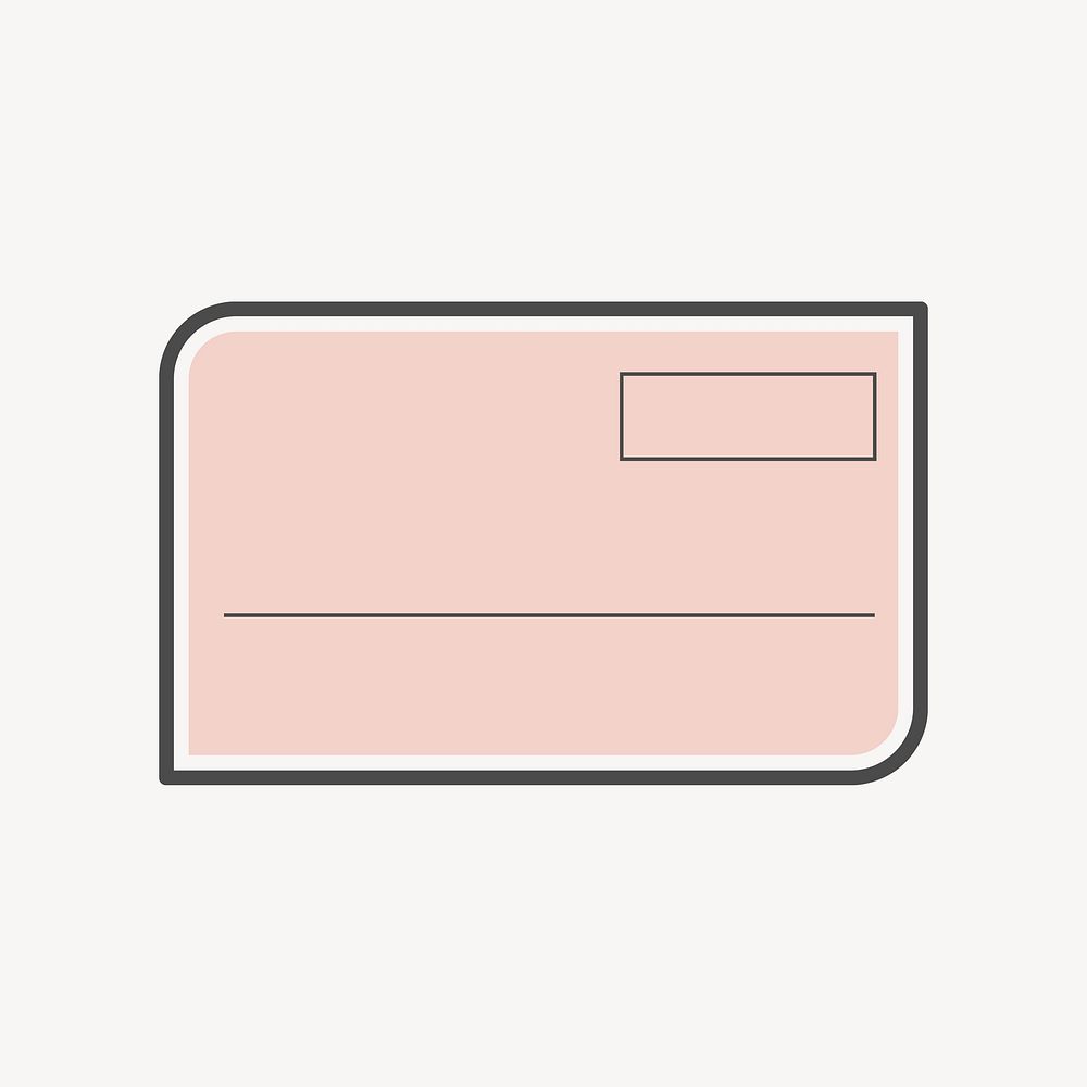 Pastel pink postcard badge vector
