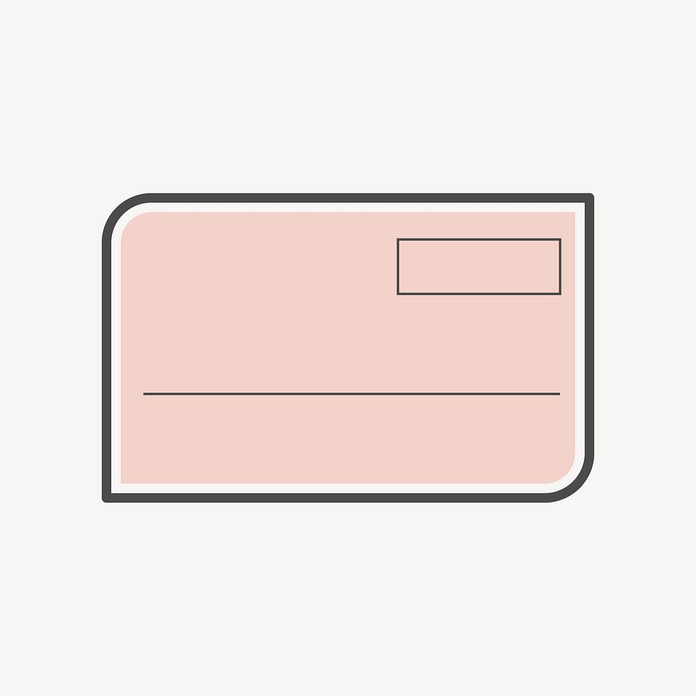 Pink postcard badge isolated design