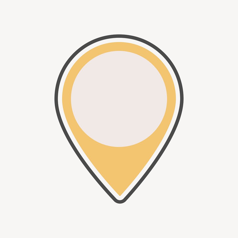 Yellow location pin icon isolated design