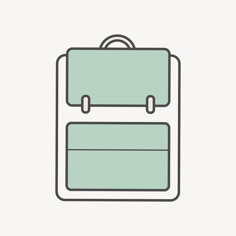 Mint green school backpack icon vector
