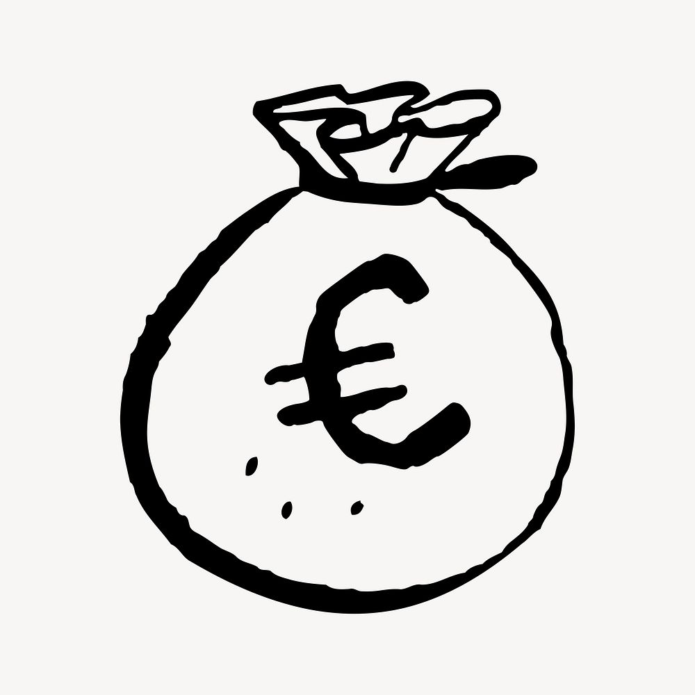 Money bag clipart. Free public domain CC0 image.