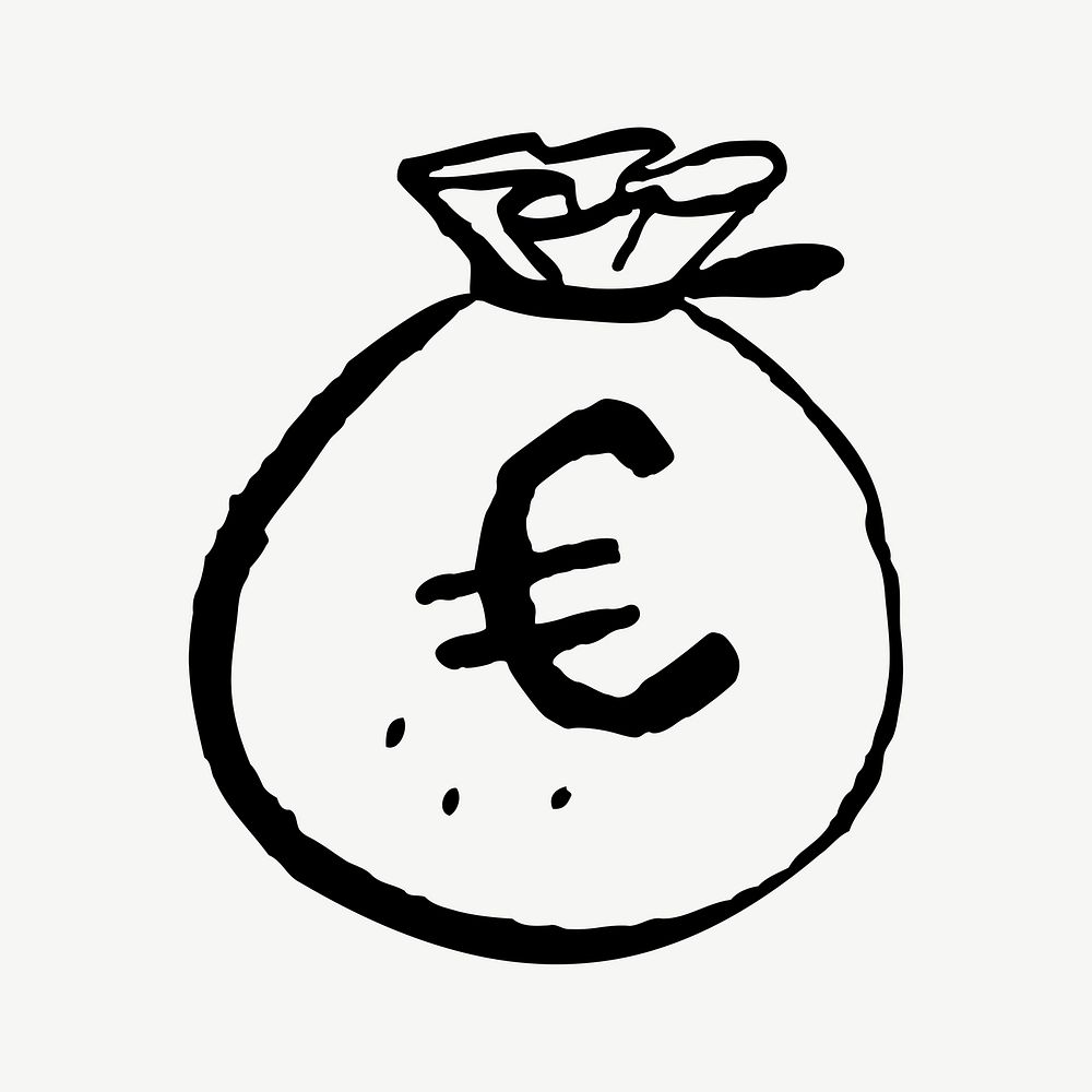 Money bag clipart illustration psd. Free public domain CC0 image.