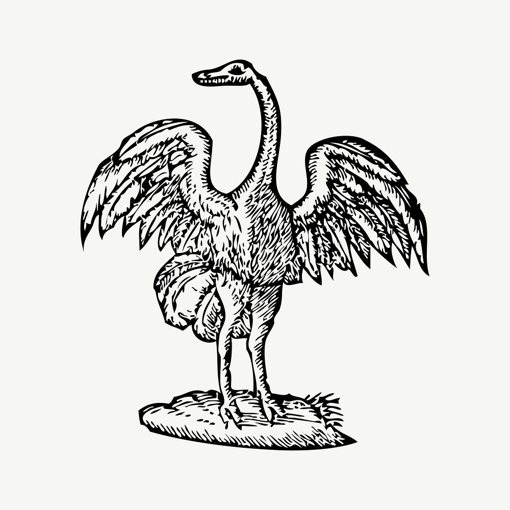 Mythical bird clipart illustration psd. Free public domain CC0 image.