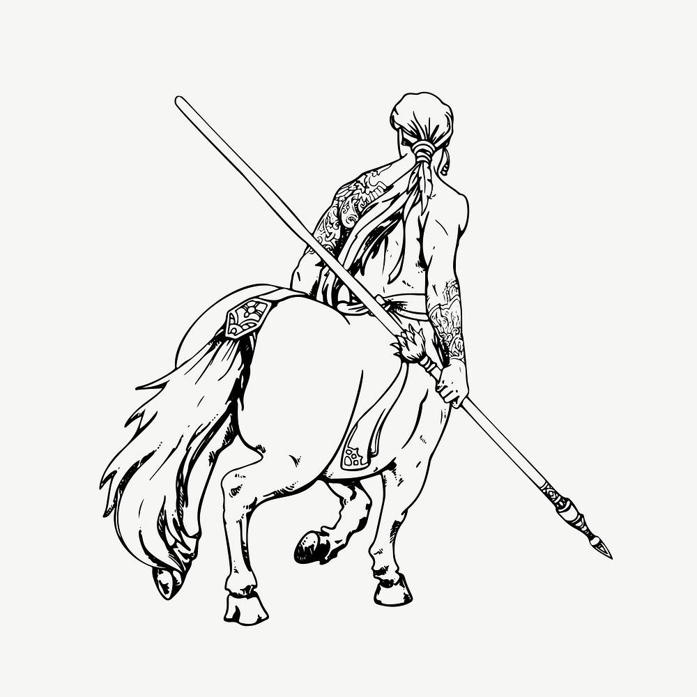 Centaur mythical creature clipart illustration psd. Free public domain CC0 image.