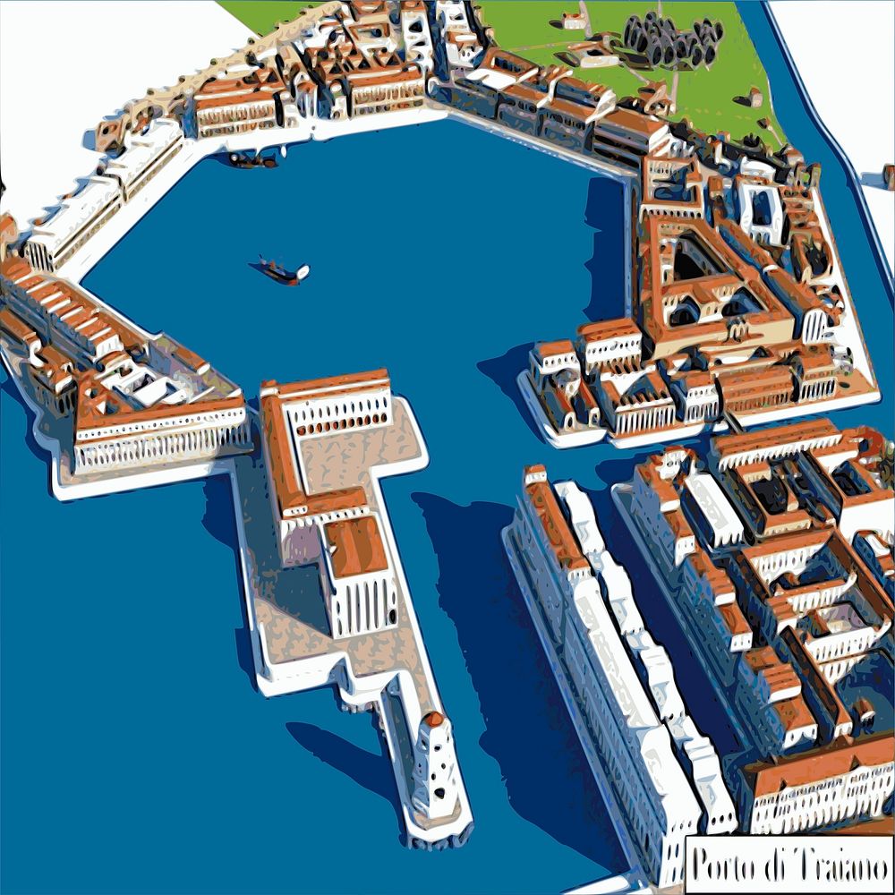 Porto Di Traiano, Italy historical landmark clip art psd