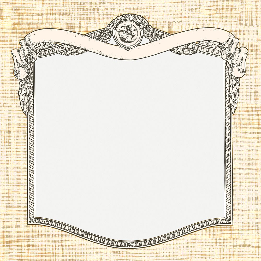 Vintage square frame with textured background design element psd