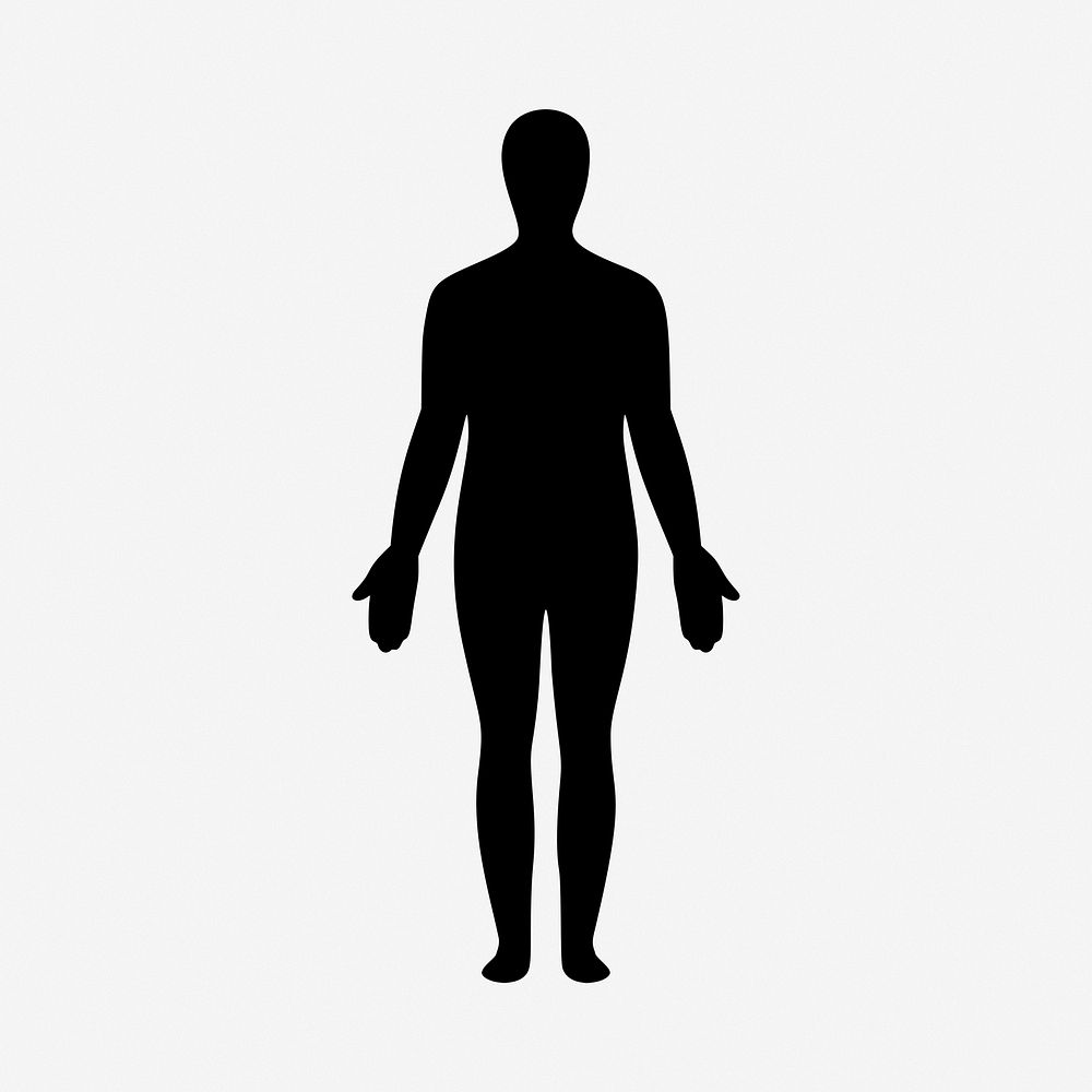 Human body silhouette illustration. Free public domain CC0 image.