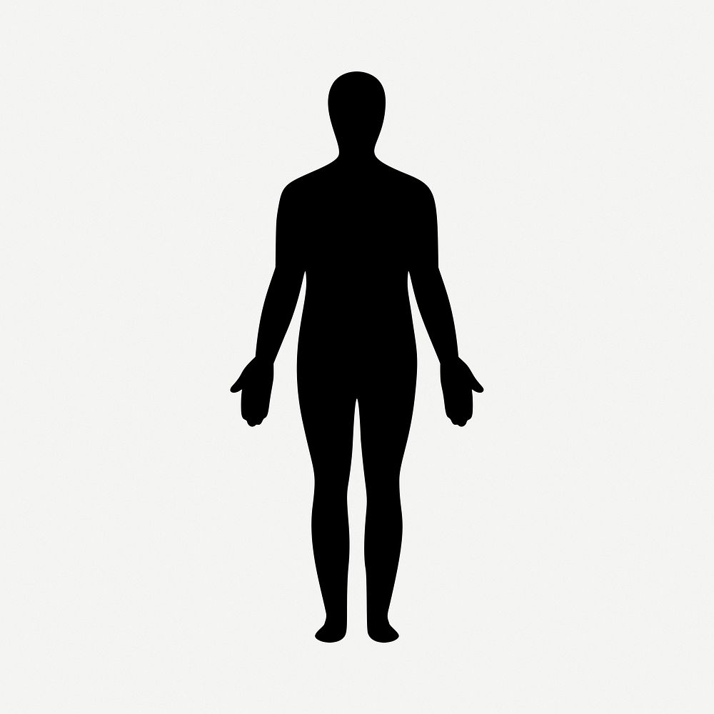Human body silhouette collage element psd. Free public domain CC0 image.