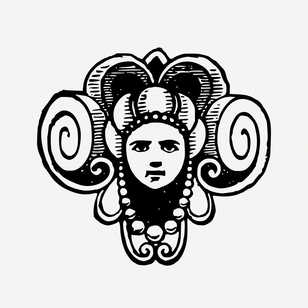 Vintage abstract women head illustration | Free PSD - rawpixel