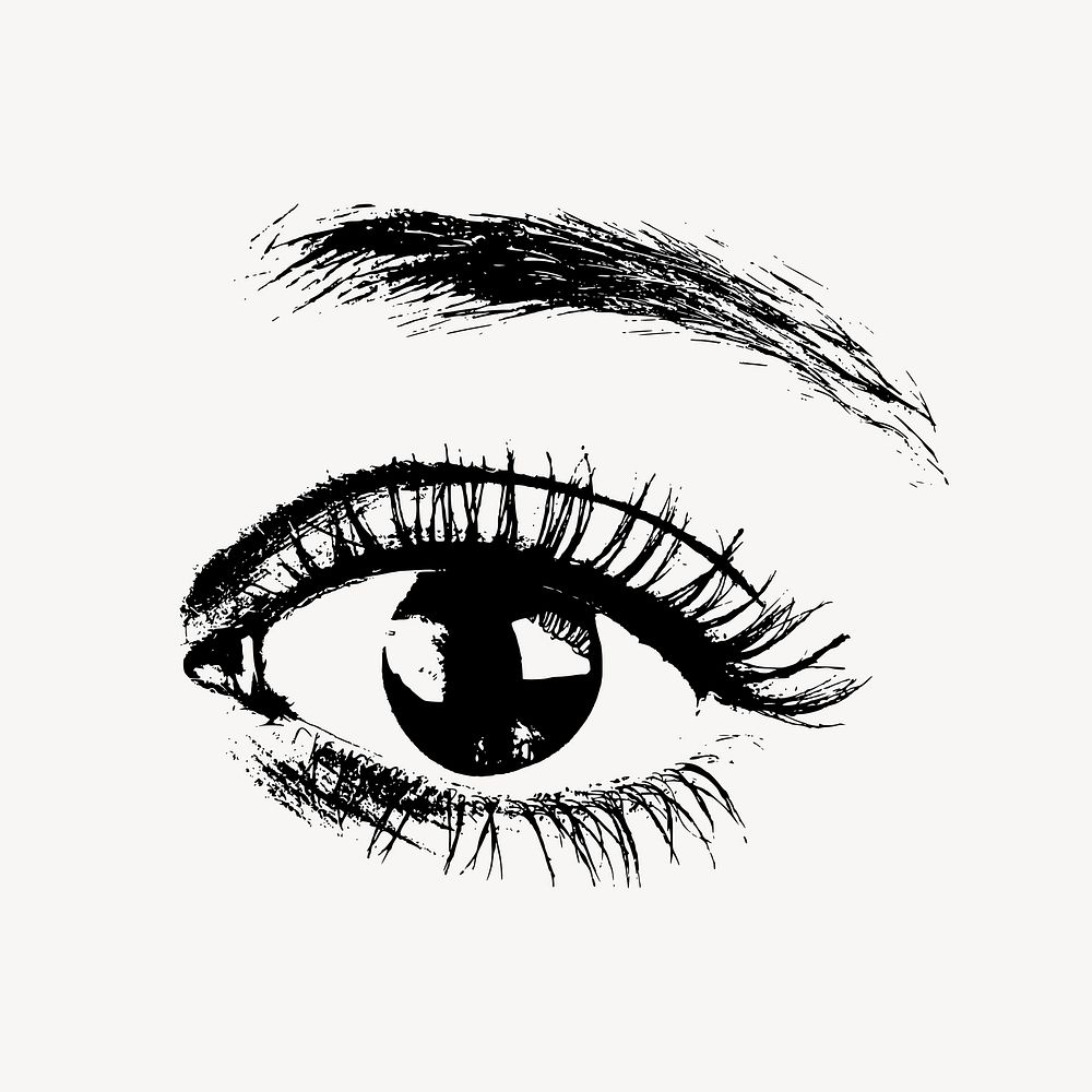 Woman eye vintage illustration vector. Free public domain CC0 image.