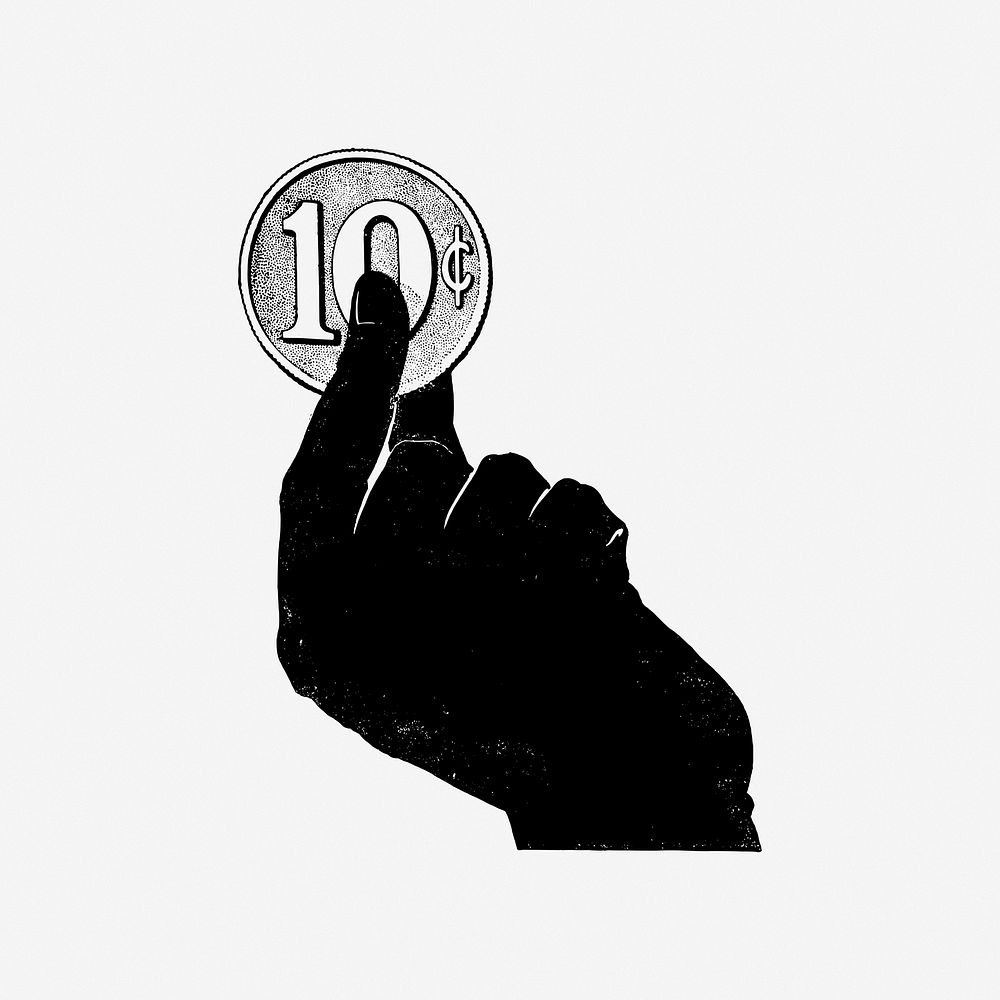 10 cents coin   illustration. Free public domain CC0 image.