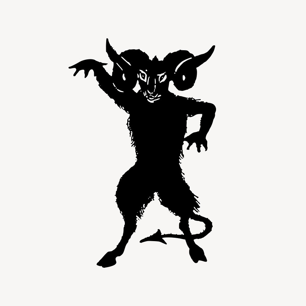 Goat monster mythology vintage illustration vector. Free public domain CC0 image.