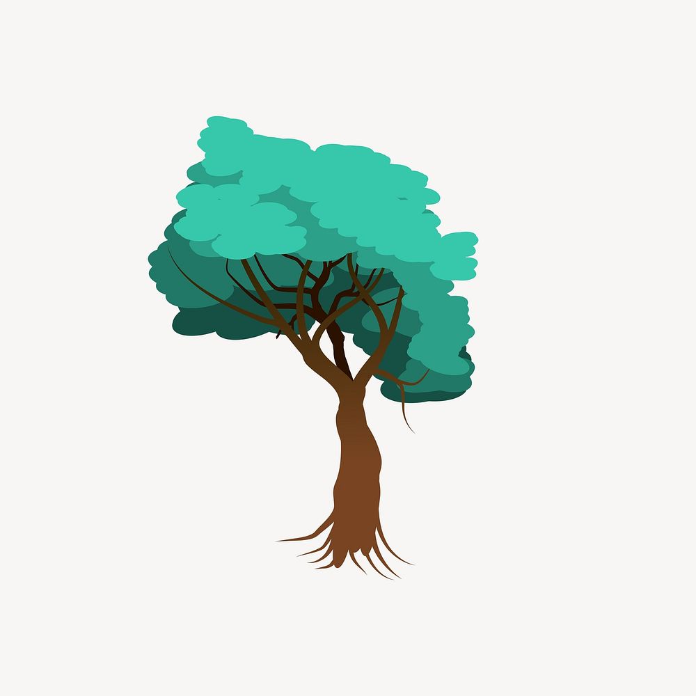 Green tree   illustration. Free public domain CC0 image.