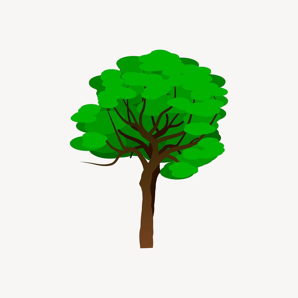 Green tree   illustration. Free public domain CC0 image.