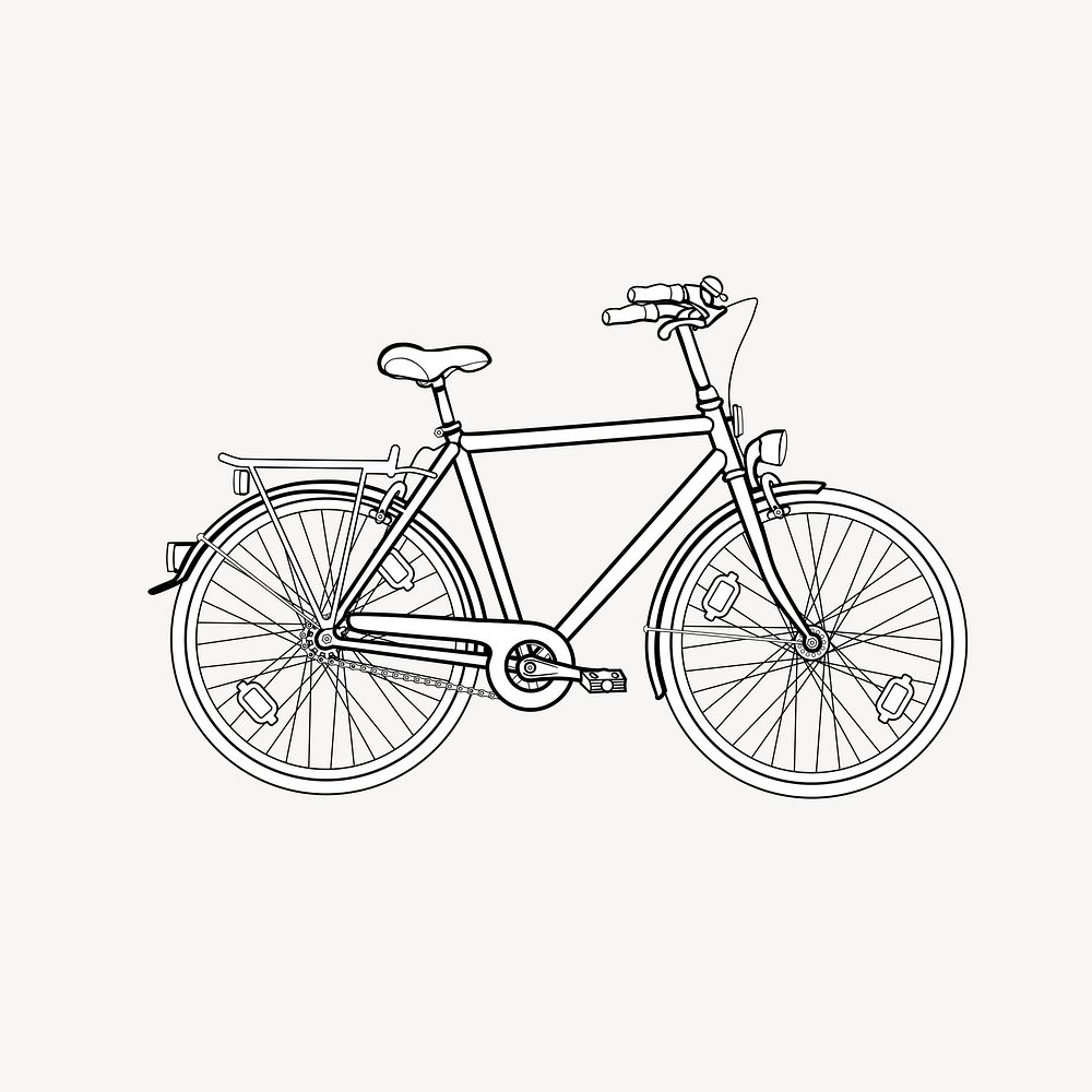 Bicycle silhouette   illustration. Free public domain CC0 image.
