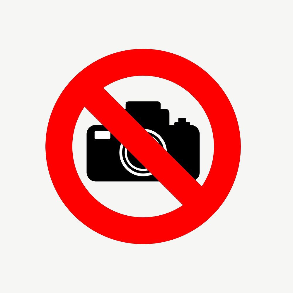 No photography sign collage element psd. Free public domain CC0 image.