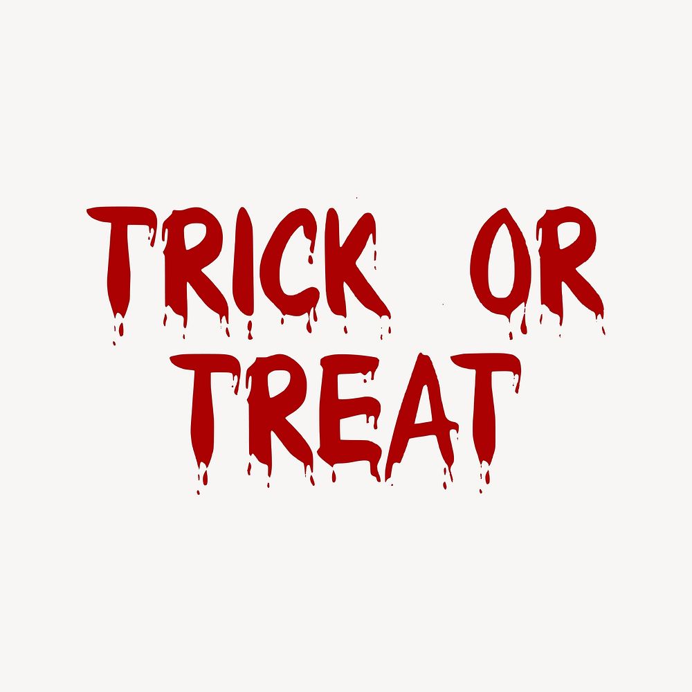 Trick or treat Halloween word collage element vector. Free public domain CC0 image.