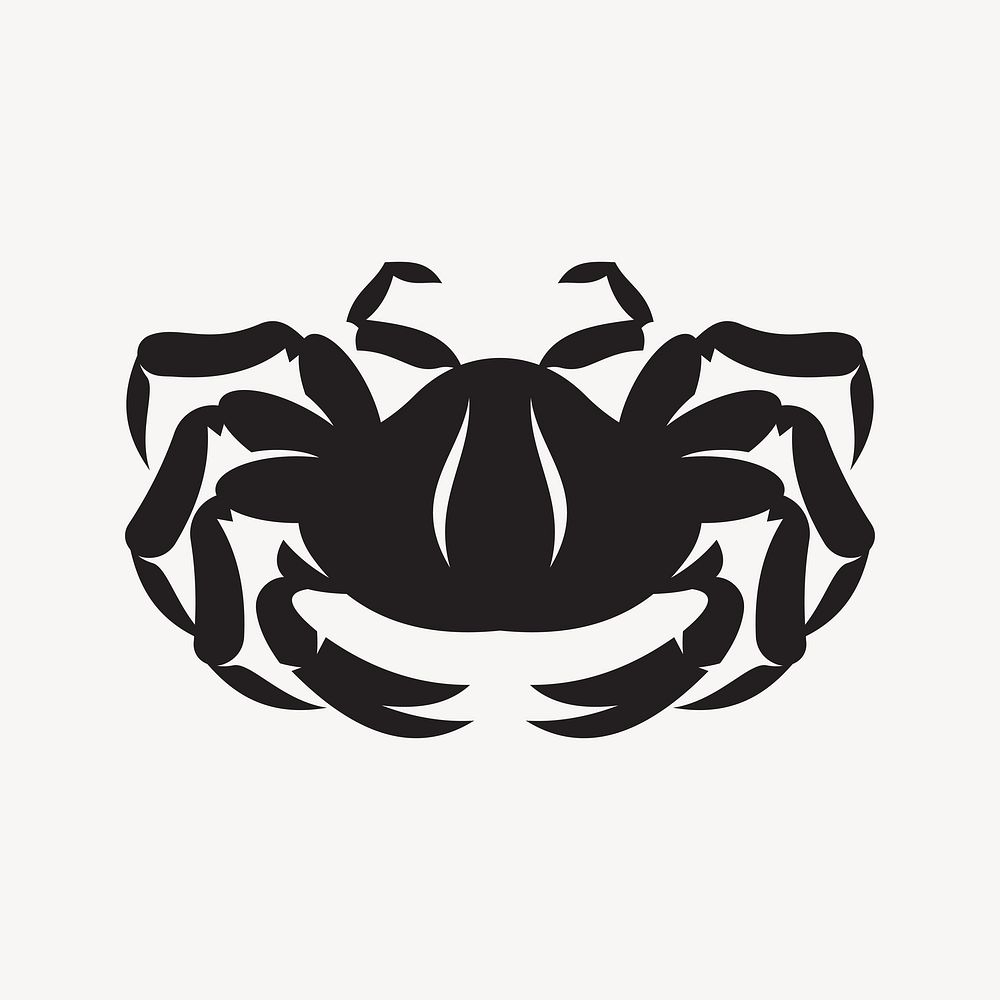 Crab silhouette collage element vector. Free public domain CC0 image.