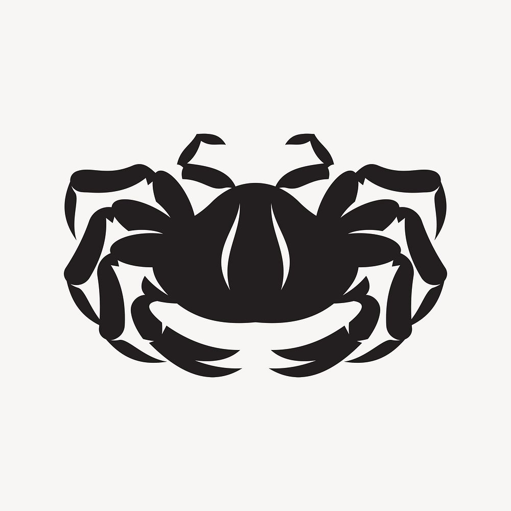 Crab silhouette   illustration. Free public domain CC0 image.