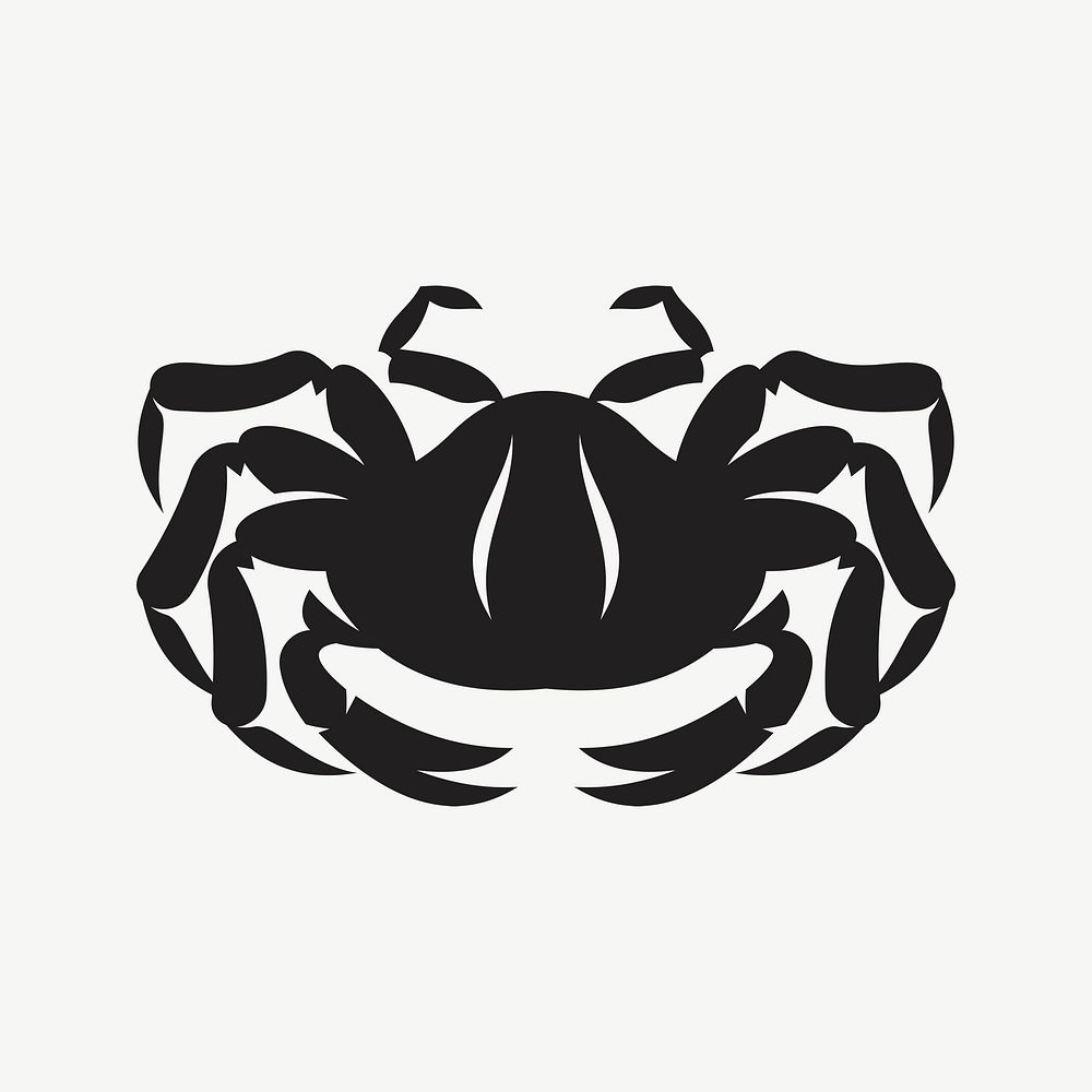 Crab silhouette collage element psd. Free public domain CC0 image.