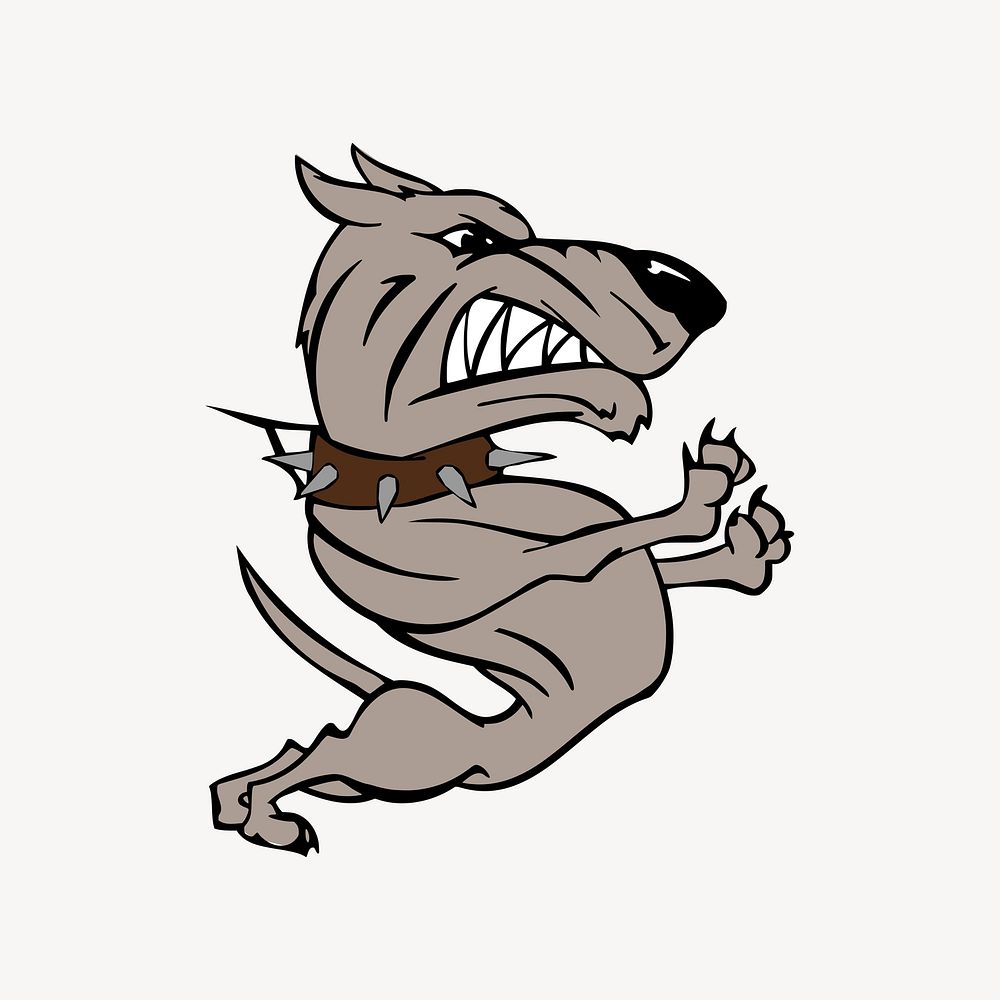 Angry dog cartoon illustration. Free public domain CC0 image.