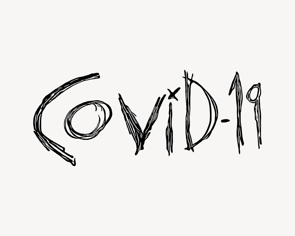 Covid-19 word collage element vector. Free public domain CC0 image.