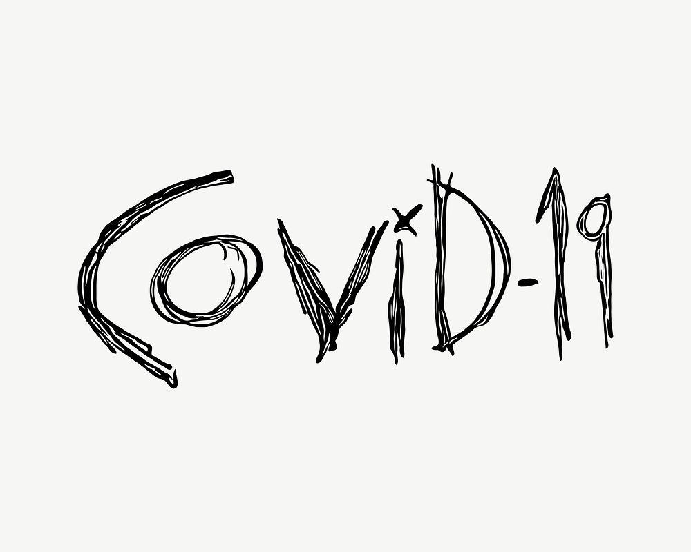 Covid-19 word design element psd. Free public domain CC0 image.