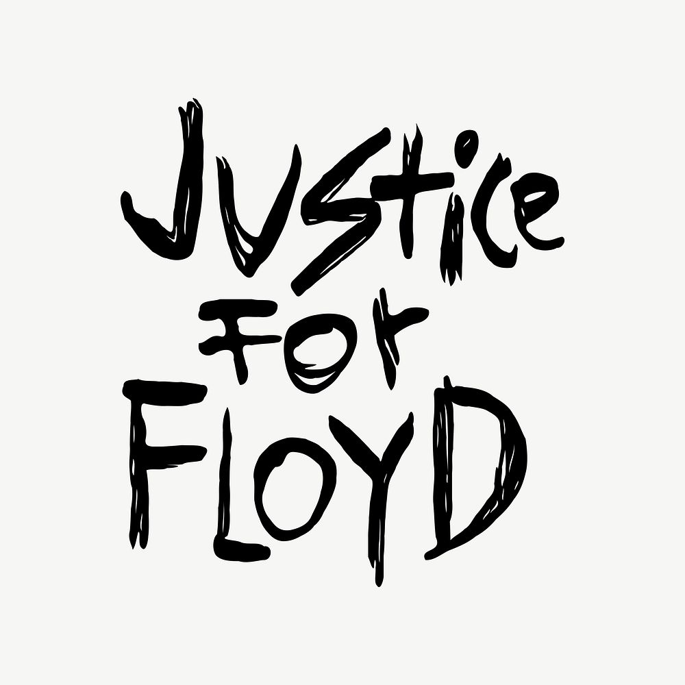 Justice for Floyd, Black lives matter, BLM movement design element psd. Free public domain CC0 image.
