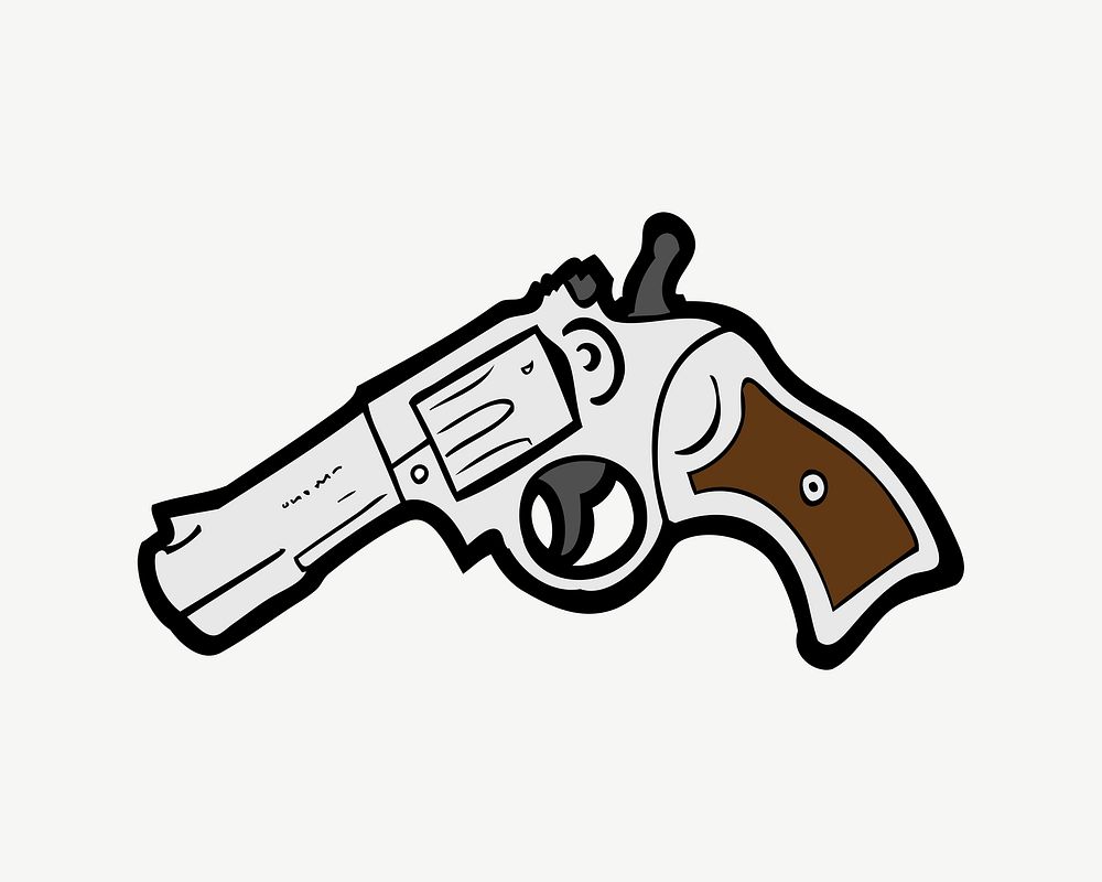 Gun doodle design element psd. Free public domain CC0 image.