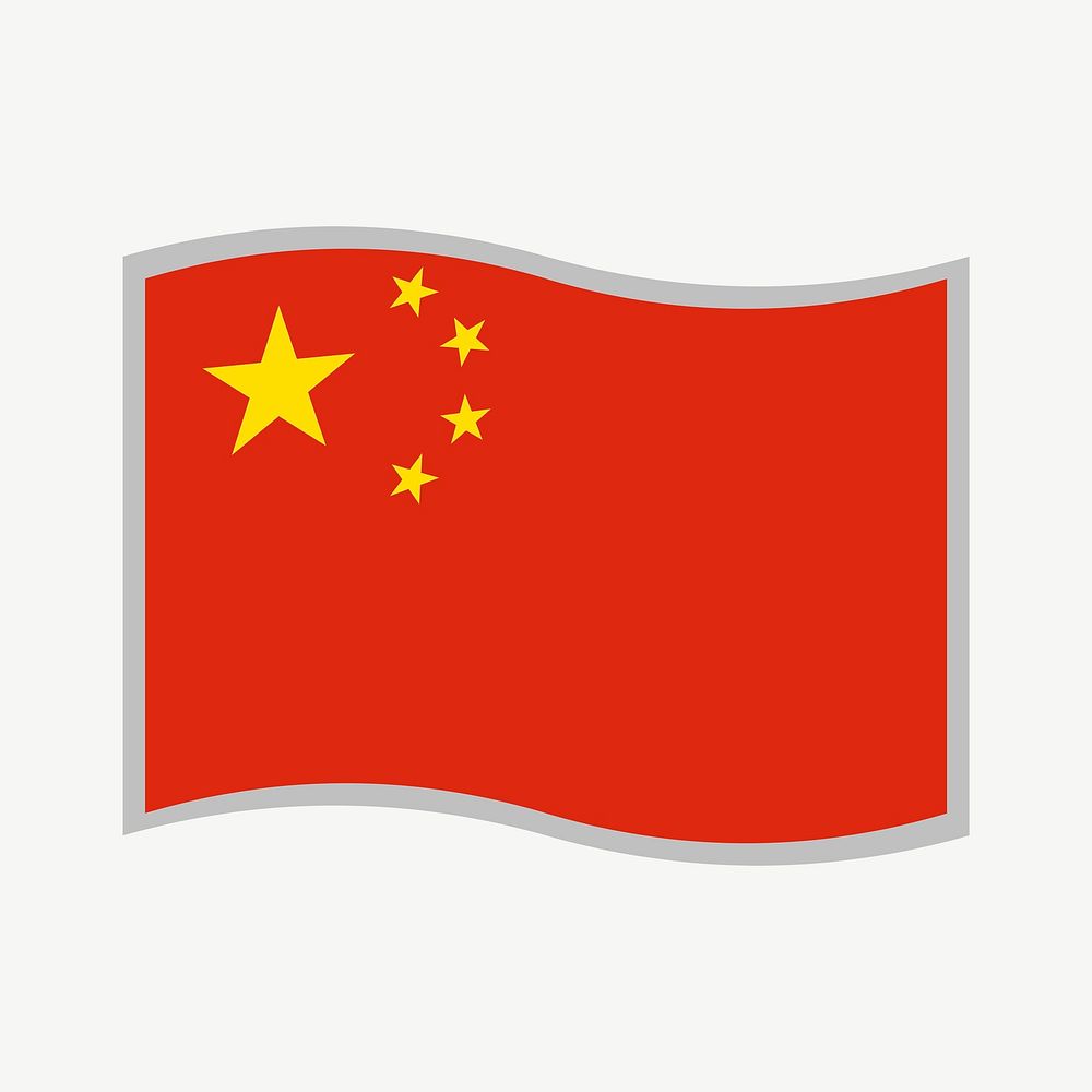 China flag collage element psd. Free public domain CC0 image.