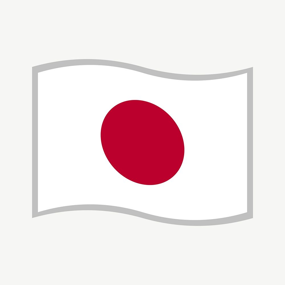 Japan flag design element psd. Free public domain CC0 image.