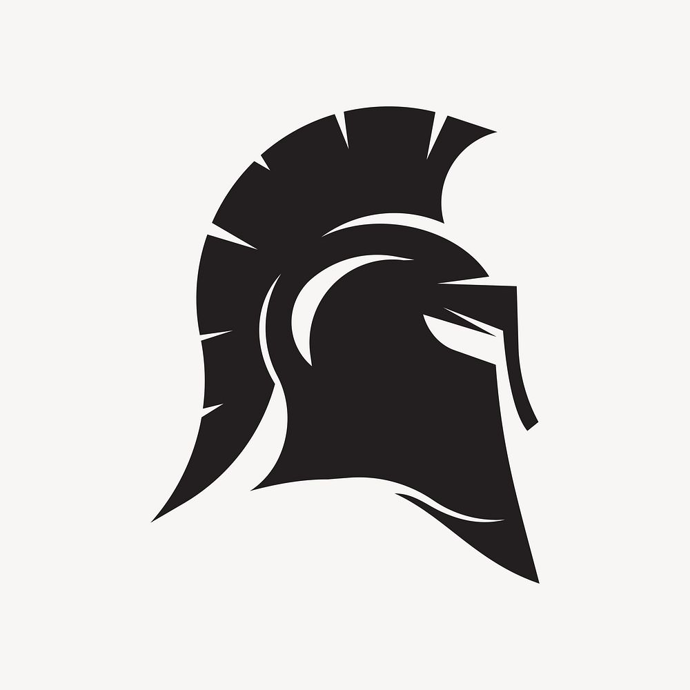 Bascinet, knight helmet silhouette   illustration. Free public domain CC0 image.