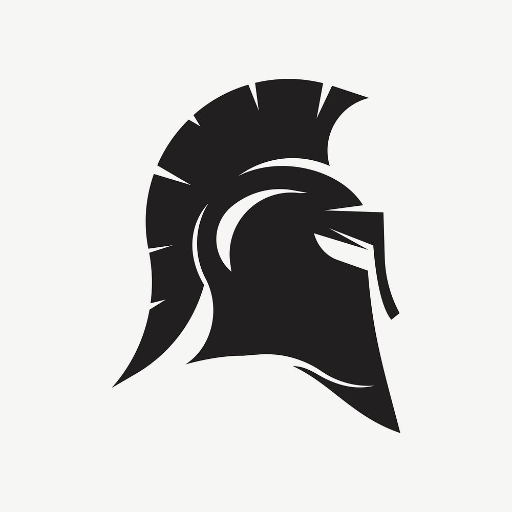 Bascinet, knight helmet silhouette collage element psd. Free public domain CC0 image.