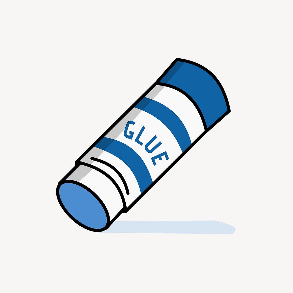 Blue glue stick   illustration. Free public domain CC0 image.