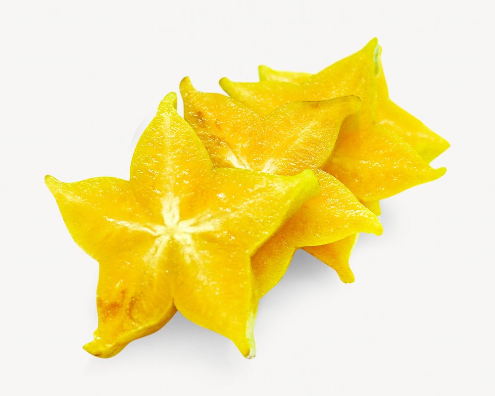 Ripped star fruit isolated object