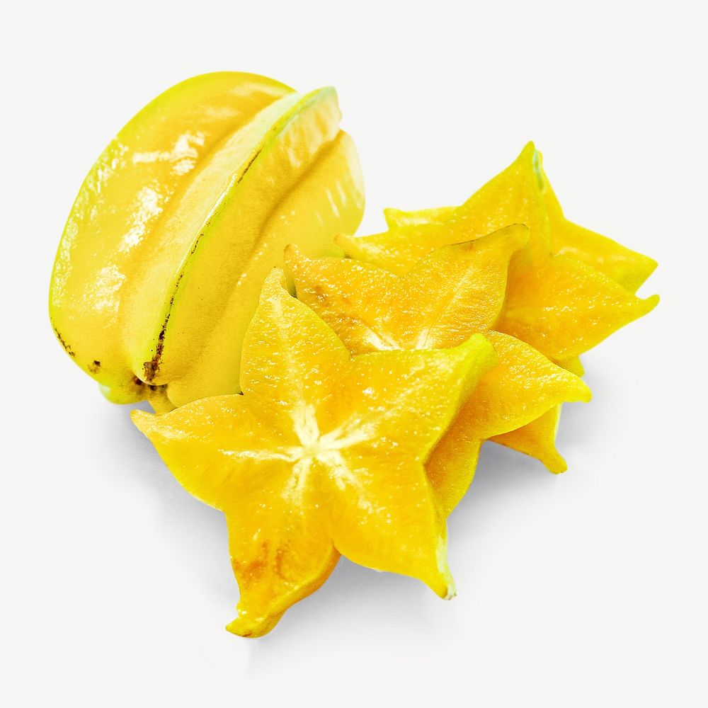 Tropical star fruit slices psd